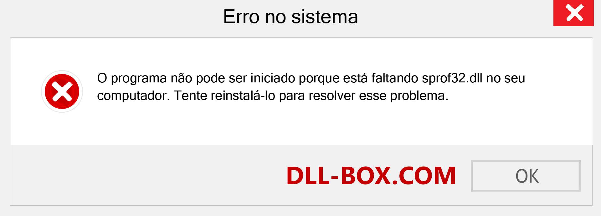 Arquivo sprof32.dll ausente ?. Download para Windows 7, 8, 10 - Correção de erro ausente sprof32 dll no Windows, fotos, imagens