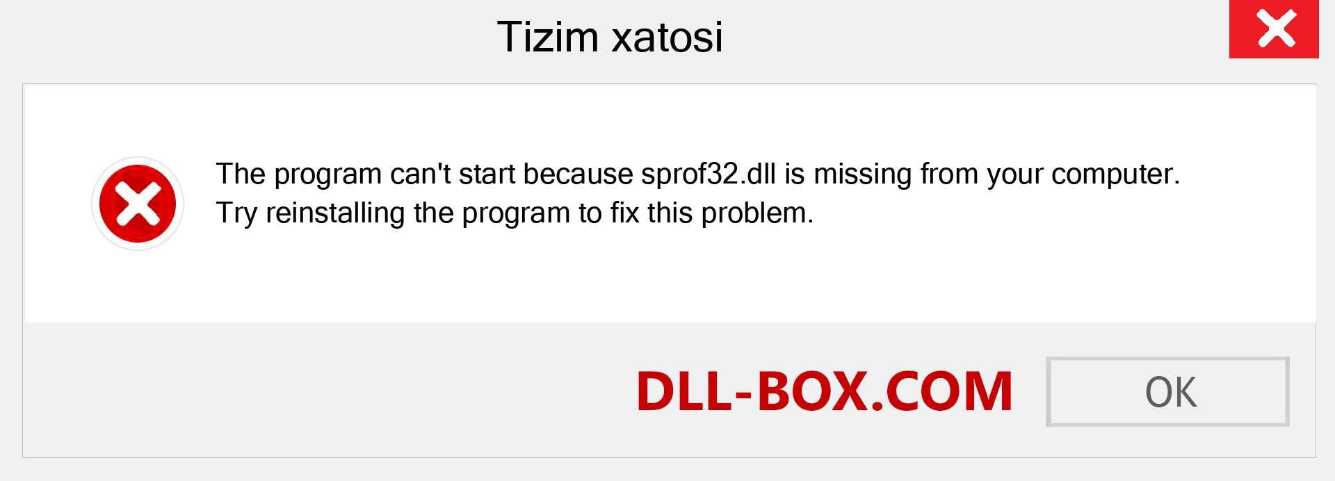 sprof32.dll fayli yo'qolganmi?. Windows 7, 8, 10 uchun yuklab olish - Windowsda sprof32 dll etishmayotgan xatoni tuzating, rasmlar, rasmlar